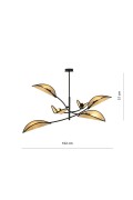 Lampa sufitowa LOTUS 6 BLACK/RATTAN