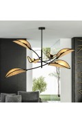 Lampa sufitowa LOTUS 6 BLACK/RATTAN