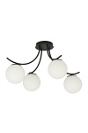 Lampa sufitowa BOSTON 4 BLACK/OPAL - Emibig