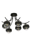 Lampa sufitowa BOSTON 6 BLACK/STRIPE - Emibig
