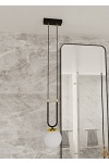 Lampa wisząca GLAM 1 BLACK/OPAL - Emibig