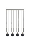 Lampa wisząca GLAM 4 BLACK/STRIPE - Emibig