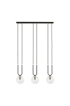 Lampa wisząca GLAM 3 BLACK/TRANSPARENT - Emibig