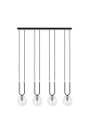 Lampa wisząca GLAM 4 BLACK/TRANSPARENT - Emibig