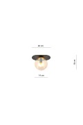 Lampa sufitowa PLAZA 1 BLACK/MIODOWY