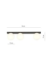 Lampa sufitowa FIT 3 BLACK/OPAL - Emibig