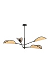 Lampa sufitowa VENE 4 BLACK/RATTAN - Emibig