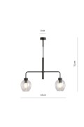 Lampa sufitowa LUKKA 2 BLACK/TRANSPARENT