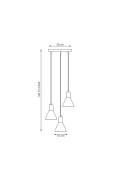 Lampa wisząca ROSA 3 PREM WH