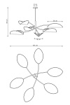 Lampa sufitowa LOTUS 6 BL NATURAL - Emibig