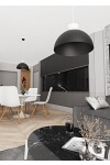Lampa wisząca LUNARO 1L BL BLACK/WHITE - Emibig