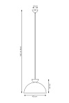 Lampa wisząca LUNARO 1L BL BLACK/WHITE - Emibig