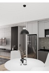 Lampa wisząca LUNARO 1S BL BLACK/WHITE - Emibig