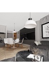 Lampa wisząca LUNARO 1L BL WHITE/BLACK - Emibig