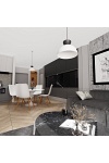 Lampa wisząca LUNARO 1S BL WHITE/BLACK - Emibig