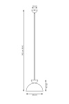 Lampa wisząca LUNARO 1S BL WHITE/BLACK - Emibig