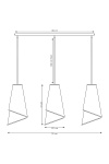 Lampa wisząca MODA 3 BL GOLD - Emibig