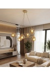 Lampa wisząca AZURA 6 MOKKA AMBER - Emibig