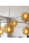 Lampa wisząca AZURA 6 MOKKA AMBER - Emibig