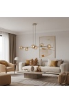 Lampa wisząca MAGNUS 6 MOKKA AMBER - Emibig