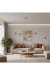 Lampa wisząca MAGNUS 6 MOKKA AMBER - Emibig