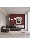 Lampa wisząca MAGNUS 6 BURGUNDY OPAL - Emibig