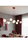 Lampa wisząca MAGNUS 8 BURGUNDY OPAL - Emibig