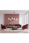 Lampa wisząca MAGNUS 8 BURGUNDY OPAL - Emibig