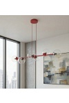 Lampa wisząca MAGNUS 6 BURGUNDY TRANSPARENT - Emibig