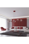 Lampa wisząca MAGNUS 6 BURGUNDY TRANSPARENT - Emibig