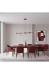 Lampa wisząca MAGNUS 6 BURGUNDY TRANSPARENT - Emibig