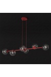 Lampa wisząca MAGNUS 6 BURGUNDY TRANSPARENT - Emibig