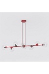 Lampa wisząca MAGNUS 8 BURGUNDY TRANSPARENT - Emibig