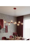 Lampa wisząca MAGNUS 8 BURGUNDY TRANSPARENT - Emibig