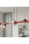 Lampa wisząca MAGNUS 8 BURGUNDY TRANSPARENT - Emibig