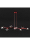 Lampa wisząca MAGNUS 8 BURGUNDY TRANSPARENT - Emibig
