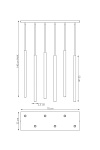 Lampa wisząca SELTER 6 GRAY - Emibig