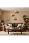 Lampa wisząca KARBON 3 BL BROWN PREM - Emibig