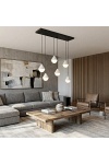 Lampa wisząca GIRO 6 BLACK WHITE - Emibig