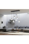 Lampa wisząca GIRO 6 BLACK WHITE - Emibig