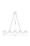 Lampa wisząca SINUS 5 ORANGE - Emibig