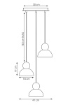 Lampa wisząca KAKI 3PREM WHITE - Emibig