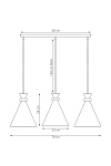 Lampa wisząca ZERO 3 BURGUNDY - Emibig