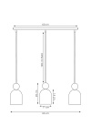Lampa wisząca MESI 3 BURGUNDY - Emibig