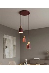 Lampa wisząca MESI 3PREM BURGUNDY - Emibig