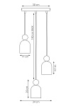 Lampa wisząca MESI 3PREM BURGUNDY - Emibig