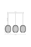 Lampa wisząca MANTRA 3 BLACK - Emibig