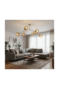 Lampa sufitowa SPACE 6 MOKKA AMBER - Emibig