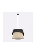 Lampa wisząca CANVA 1 BLACK NATURAL - Emibig