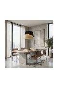 Lampa wisząca CANVA 1 BLACK NATURAL - Emibig